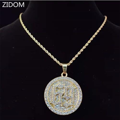 Men Hip Hop 6ix9ine Rapper pendant necklace HipHop Ice Out Bling necklace Male HipHop jewelry fashion gifts