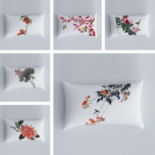 Chinese style cushion cover ink painting pattern cushion cover pillow living room sofa home decoration car pillow cover