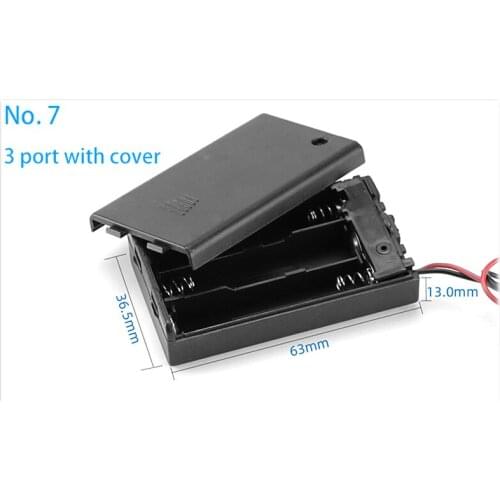 New Black Plastic NO.5 AAA5 Battery Storage Box Case 2 3 4 6 8 Slot Way DIY Batteries Clip Holder Container With Wire Lead