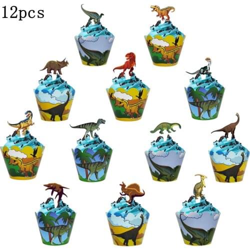 New Dinosaur Parti Cake Decor Dino Jungle Safari Animals Birthday Party Dino Jurassic World Boy One 1st Dinosaur Birthday Party