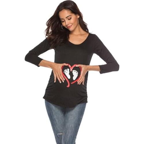 Maternity Clothes New Maternity Long Sleeve T-shirt Casual Maternity Clothing Clothes For Pregnant Women Maternity Dress