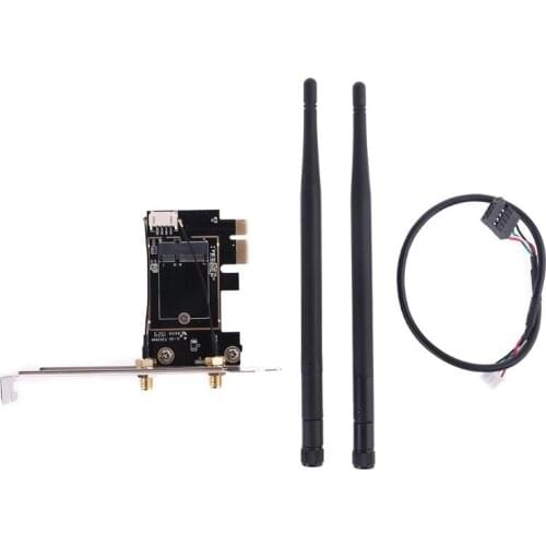 New Wireless Card to pciE-1X to NGFF-Ekey PCIE Laptop Pc WIFI WLAN Card Adapter 77HA