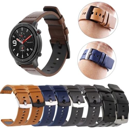 Replacement Wrist Straps For Xiaomi Huami Amazfit GTR 2e 42 47mm Leather Watch Band Pace/Stratos 2S 3 22 20mm Bracelet Correa