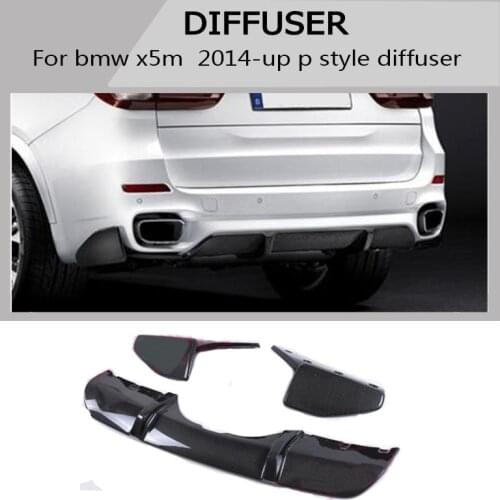 X5m f15 carbon fiber rear diffuser for bmw x5m m sport 2014-up p style