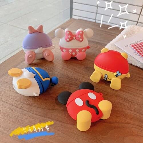 Disney Cute Mickey Minnie Airpods Pro Protective Cover Cartoon Apple 1 and 2 Generation Bluetooth Headset Cover Cartoon Toy Gift