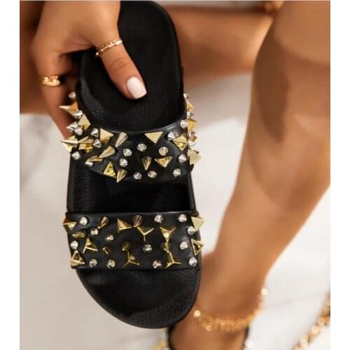 2020 Women sandals summer shoes flat pearl sandals comfortable string bead slippers women casual sandals size 38 - 43