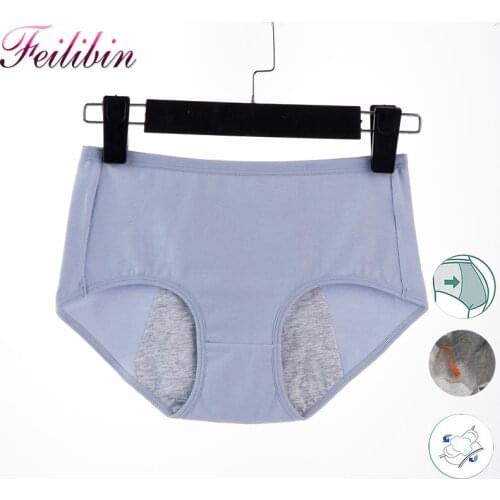ZJX Women Leak Proof Menstrual Panties Widen Physiological Pants Womens Period Cotton Ladies Waterproof Underwear M XXL