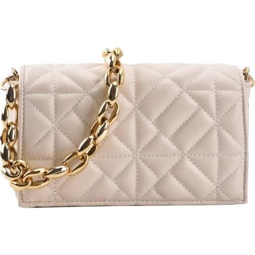 Gold Thick Chain Baguette Shoulder Bag Women Designer Small PU Leather Armpit Totes Handbags And Purses Female Clutch Hand Bag