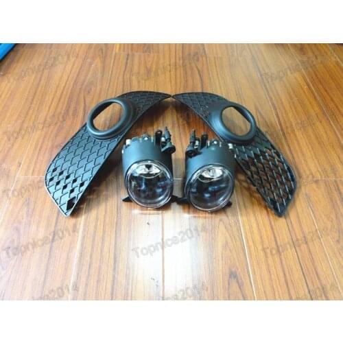 1Set Car Front Driving Fog Lights & Bumper Grille Cover Trim Kit For Mitsubishi Lancer CJ 2007.9-2012