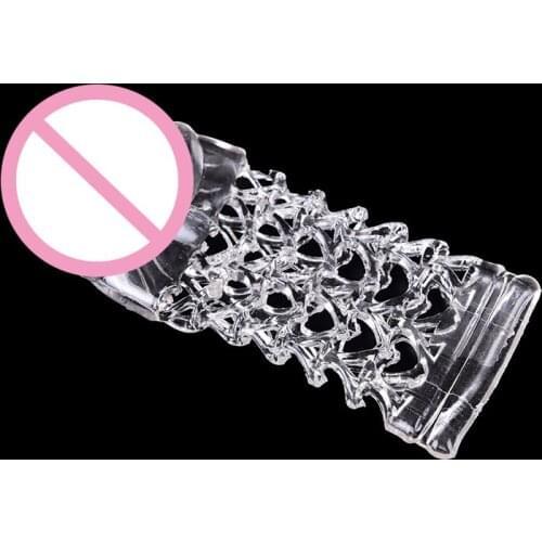 1 PCS Delay Penis Extender Reusable Penis Sleeve For Men Penis Extension Condoms Sex Products dick Cock Rings 7Styles