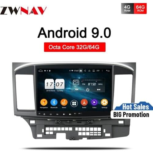 10.2 touch screen Android 9.0 Car GPS Player for Mitsubishi Lancer 10 EVO with 4+32G Octa Core Auto Stereo Navi Radio Multimedia