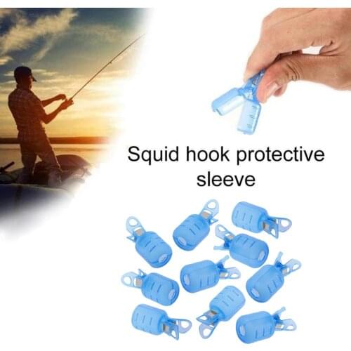 10 Pieces Squid Jig Protector PVC 2 Sizes Octopus Hook Cover Bonnets Lures