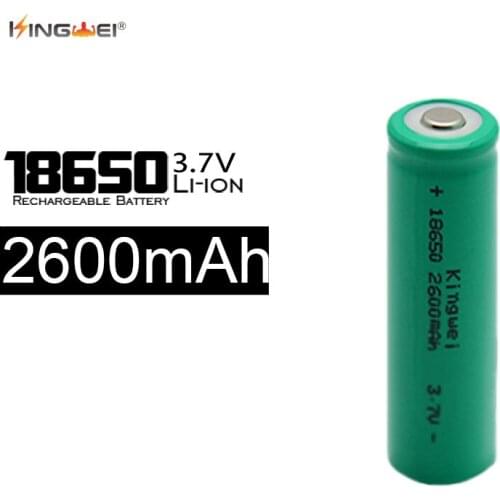 100% Brand New Green KingWei 2600mah 18650 3.7v Li-ion Rechargeable Battery Lithium Batterie for Torch Flashlight