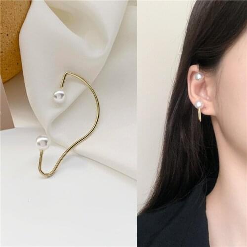 Sweet Girl French Pearl Earrings Without Pierced Ear Clip Single Set for Women Jewelry
