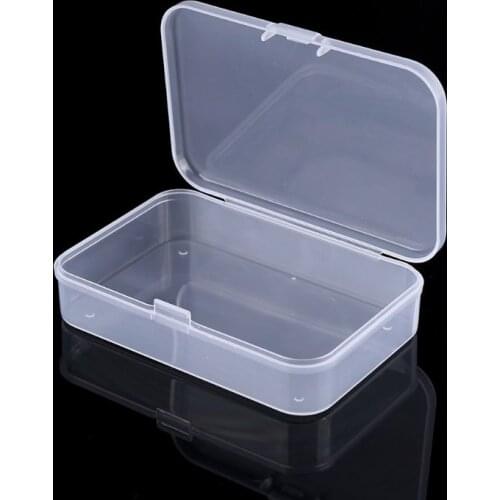 2Pcs Clear Plastic Transparent Storage Box With Lid Collection Container Case C42