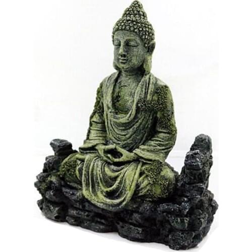 2020 New Resin Ancient Imitation Buddha Statue Ruins Aquatic Aquarium Ornament Fish Tank