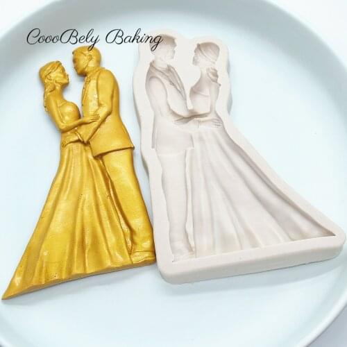 Luyou 1pcs Bride And Groom Wedding Silicone Mold Fondant Mould Cake Decorating Tools Cake Lace Molds, Kitchen Accessories FM1636