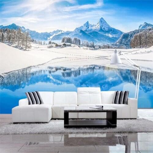Beibehang Custom 3d wallpapers simple lake beautiful landscape mural TV background living room bedroom wall decoration