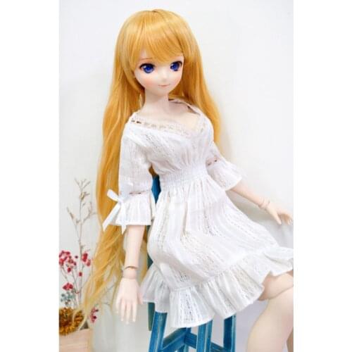 BJD White Long Dress Skirt Outfits Clothing For 1/4 1/3 24" Tall Female BJD MSD SD10 DK DZ AOD DD Doll Wear