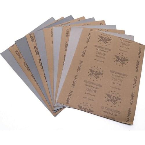9"x11 Wet And Dry A4 Sandpaper 1000-10000 Grit Thickness 0.1mm Abrasive Polishing Tool