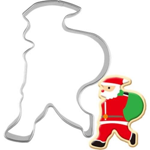 DIY Cookie Cutter Candy Biscuit Mold Cooking Tools Christmas Theme Metal Cutters Mould Santa Claus Baking Pastry Cutter Stamp