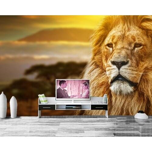 Papel de parede Lions Africa Animals photo wallpaper ,living room tv background sofa wall bedroom restaurant 3d mural