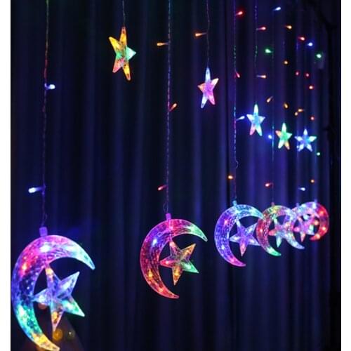 220V LED Icicle Star Ball String Lights Christmas Fairy Lights Garland Outdoor Home for Wedding/Party/Curtain/Garden Decoration