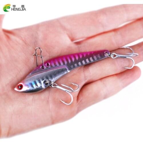 HENGJIA 1 PCS 75mm 21g Mini metal VIB Hard Fishing Lure Sinking 0.6-2.0m Artificial Bait Isca Hard Fishing Bait with VMC Hooks