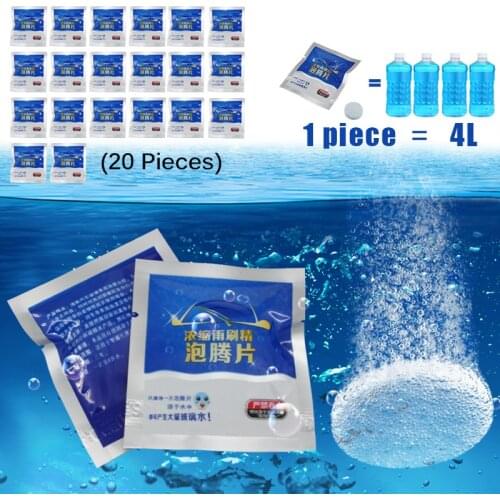 20pcs(1Pc=4L) Auto Solid Cleaner Compact Effervescent Tablets Car Windshield Wiper Glass Washer Window Repair Car Accessories