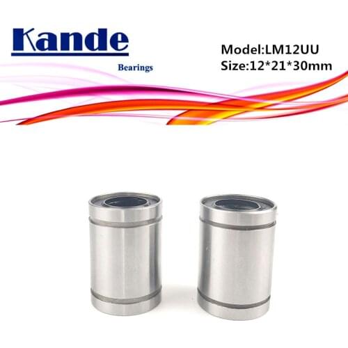 LM12UU 1pc High quality LM12 Linear Bearing 12x21x30 mm LM12 UU for 3d printer Linear Bearing SM12UU