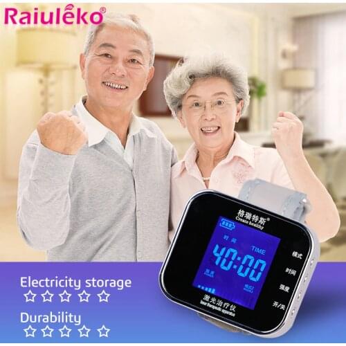 Healthcare Laser Therapy Wrist Low Frequency Hypertension Hyperlipidemia Hyperviscosity Cholesterol Laser Light Treatment Watch