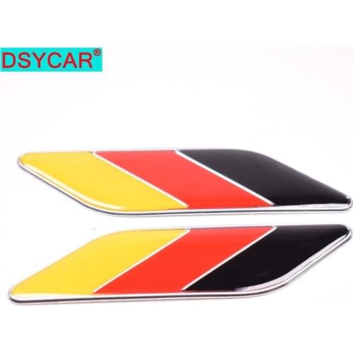 DSYCAR 2Pcs/Pair 3D Metal German Flag Car Body Side Fender Rear Trunk Emblem Badge for Volkswagen Audi Bmw Mercedes Benz Porsche