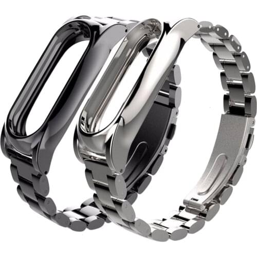 For xiaomi mi band 2 strap Plus Stainless Steel Metal Screwless wrist strap for Miband 2 smart bracelet Watchband