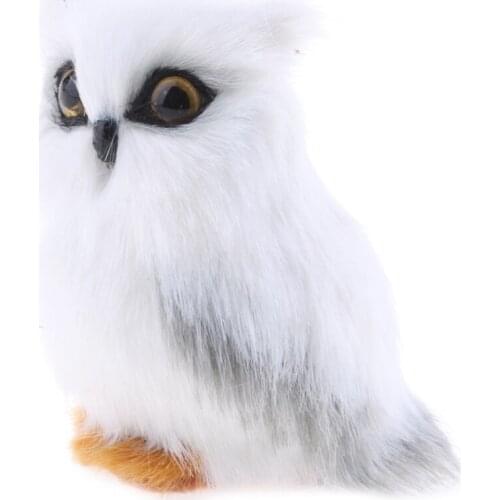 Mini Simulation Owl Animal Home Decoration Simulation Artificial Owl White
