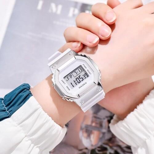 Fashion Men Women Digital Watch Square Dial Led Luminous Electronic Womens Watches Casual Mens Sport Watch Clock Reloj Mujer