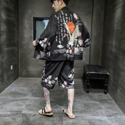Chinese Style Men Sets Summer Chinese Shirts Kimono Streetwear Casual Shorts 2020 Vintage Men Suit M-5Xl 10920