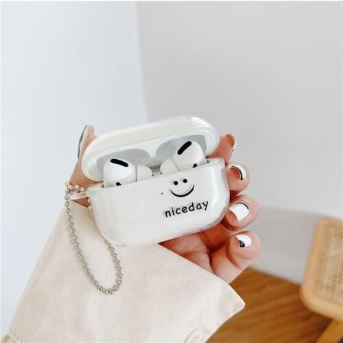 Smiley Soft Clear Silicone Earphone Shell for Apple Airpod 2/1 Cover for Airpod Pro 3 Earphone Case for Airpods Capa Fundas