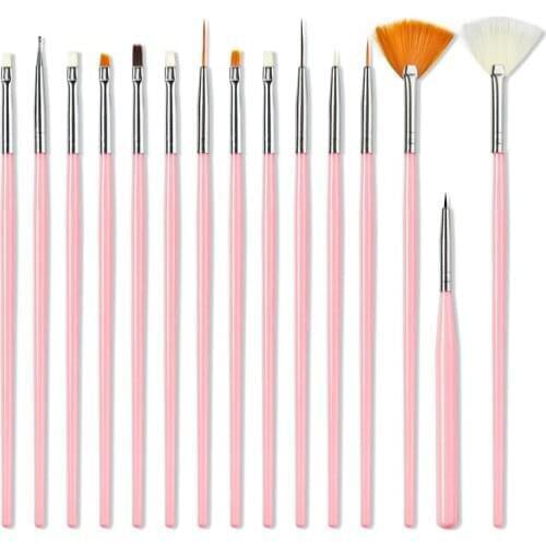 RBAN NAIL 15pcs Painting Nail Brush Set Nail Ombre Brush For Manicure Liner Drawing Pen Point Nail Design Painting Pen Nail Tool
