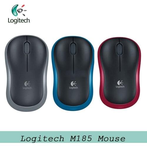 Original Logitech M185 Wireless Symmetric Design Mouse with USB Nano Receiver Linux Support Official Test for Windows Mac OS