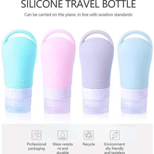 Portable silicone travel bottle set empty handmade with retractable buckle refillable cosmetics shampoo liquid cosmetic bottle