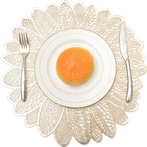 PVC Hollow Insulation Coaster Pads Table Bowl Mats Heat Resistant Flowers Shape Placemat For Dining Table Home Decor