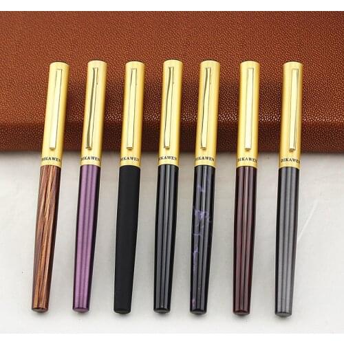 DIKA WEN Luxury Gold Rollerball Pen with Gold clip Smooth Metal Ballpoint Pen for Student School Supplies Gift box