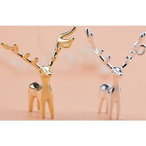 S925 sterling silver DIY accessories, solid deer pendant, handmade DIY beaded material pendant accessories