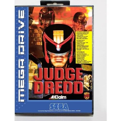 Hottest 16 bit Sega MD game Cartridge with Retail box - Jugde Dredd game cart for Megadrive for Genesis system