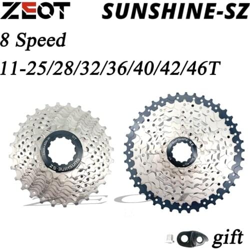 SUNSHINE 8 Speed Mountain Road Bike Freewheel 8S 8V Bicycle Cassette Sprocket 25T 28T 32T 36T 40T 42T 46T For Shimano Sram