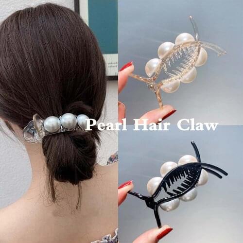 Pearl Hair Claws Elegant Women Hair Clips Big Teeth Ponytail Holders Simple Crabs For Hair Fashion Hair Accessories