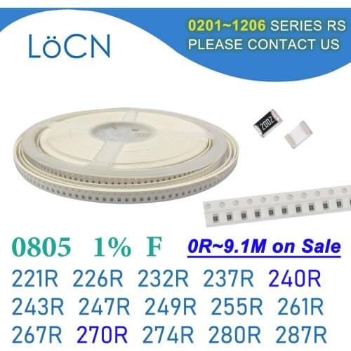 0805 1% 5000PCS SMD Resistor F 221R 226R 232R 237R 240R 243R 247R 249R 255R 261R 267R 270R 274R 280R 287R 2012 OHM