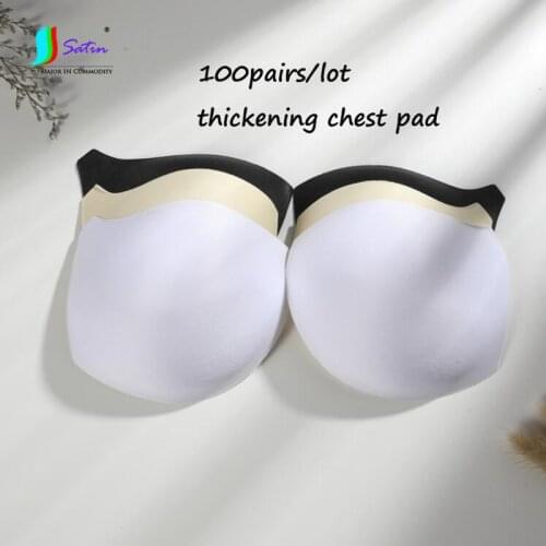 100pair Wholesale Thickening Black Skin White Sponge Chest Pad Decorate Dress Swimsuit Underwea Half Cup Bra Chest Pad Accessory