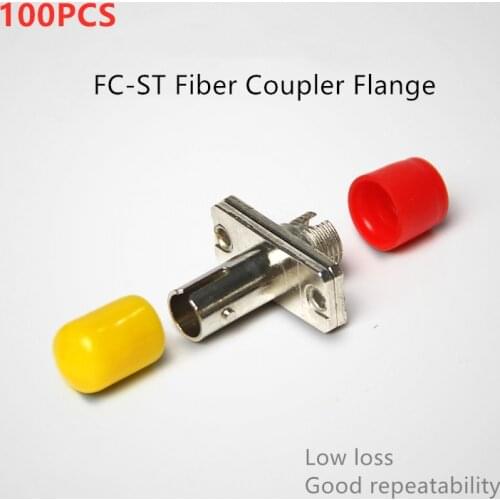 100 PCS Low Loss FC-ST fiber optic adapter Simplex flange coupler FC to ST Connector Fiber Optic Flange Optical Attenuator