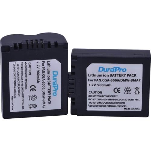 2pc CGA-S006 CGA S006 S006E S006A DMW-BMA7 DMW BMA7 Li-ion Battery for Panasonic DMC FZ7 FZ8 FZ18 FZ28 FZ30 FZ35 FZ38 FZ50